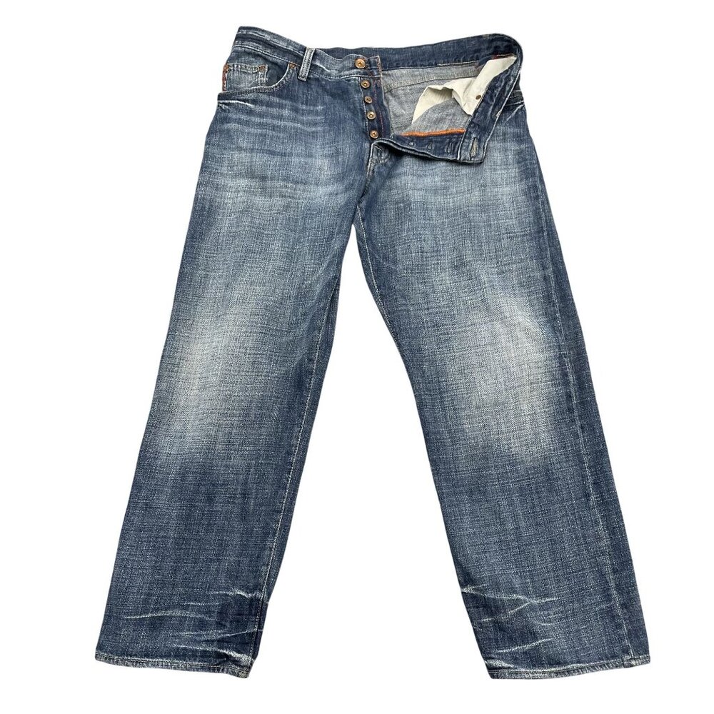 Hugo Boss Jeans Mens 38x30 Blue Button Fly HB1 02021 Denim